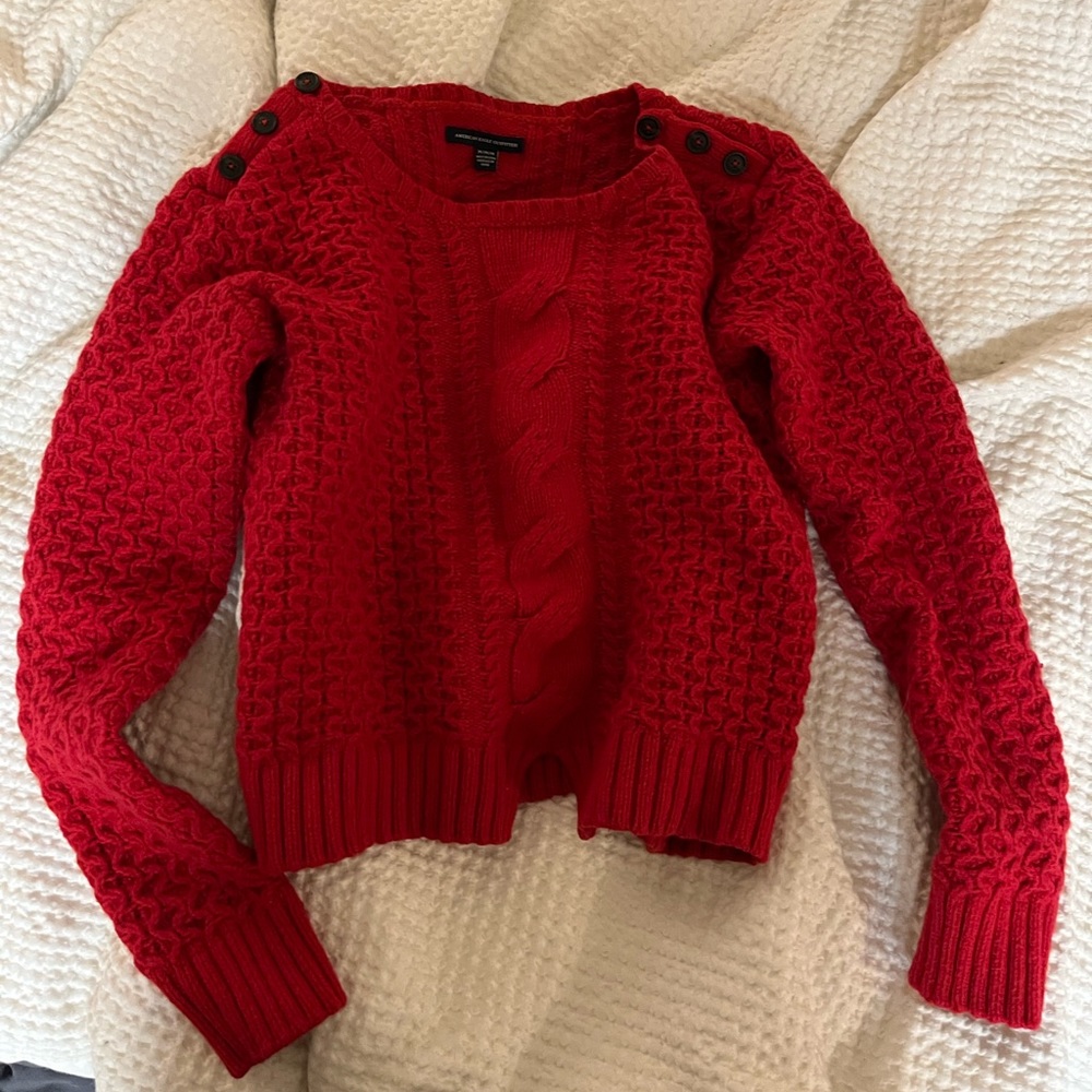 Red A&E sweater